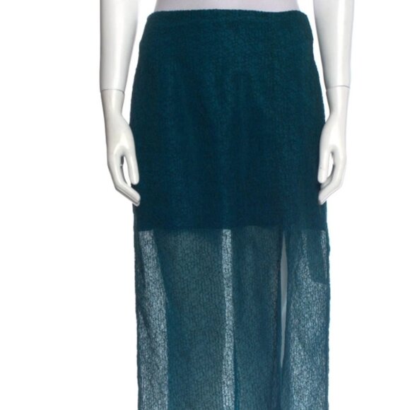 NWOT Jason Wu Collection Double-layered Turquoise Silk Midi Skirt S $1,935 - Picture 10 of 12
